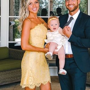 Lulus yellow lace dress